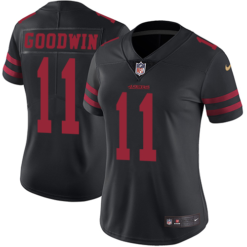 San Francisco 49ers Limited Black Women 11 Marquise Goodwin Alternate NFL Jersey San Francisco 49ers